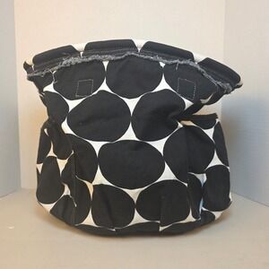 Thirty-One Retro Metro Tote/Shoulder Bag Black White Polka Dot Canvas Pockets